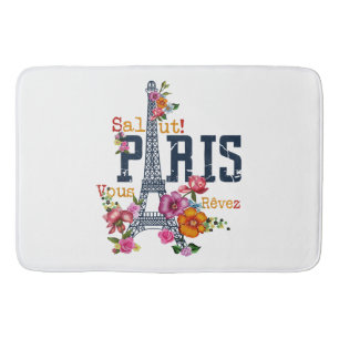 Eiffeltoren Paris Shirt Salut Flowering Paris Fra Badmat