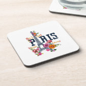 Eiffeltoren Paris Shirt Salut Flowering Paris Fra Bier Onderzetter (Linkerzijde)