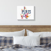 Eiffeltoren Paris Shirt Salut Flowering Paris Fra Canvas Afdruk (Insitu (Slaapkamer))