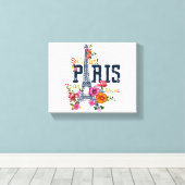 Eiffeltoren Paris Shirt Salut Flowering Paris Fra Canvas Afdruk (Insitu (Houten vloer))