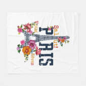 Eiffeltoren Paris Shirt Salut Flowering Paris Fra Fleece Deken (Voorkant (Horizontaal))