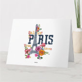 Eiffeltoren Paris Shirt Salut Flowering Paris Fra Kaart (Achterkant)