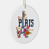 Eiffeltoren Paris Shirt Salut Flowering Paris Fra Keramisch Ornament (Rechts)