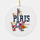 Eiffeltoren Paris Shirt Salut Flowering Paris Fra Keramisch Ornament (Achterkant)