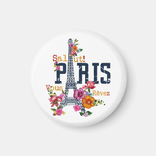 Eiffeltoren Paris Shirt Salut Flowering Paris Fra Magneet