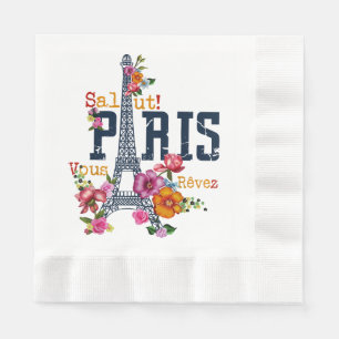 Eiffeltoren Paris Shirt Salut Flowering Paris Fra Servet