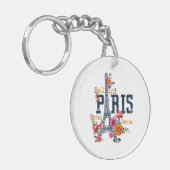 Eiffeltoren Paris Shirt Salut Flowering Paris Fra Sleutelhanger (Voorkant Links)
