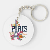 Eiffeltoren Paris Shirt Salut Flowering Paris Fra Sleutelhanger (Achterkant)