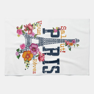 Eiffeltoren Paris Shirt Salut Flowering Paris Fra Theedoek