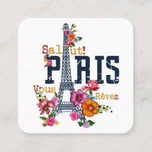 Eiffeltoren Paris Shirt Salut Flowering Paris Fra Vierkante Visitekaartje