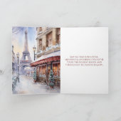 Eiffeltoren, Paris Street Waterverf Kerst Feestdagen Kaart (Binnen)