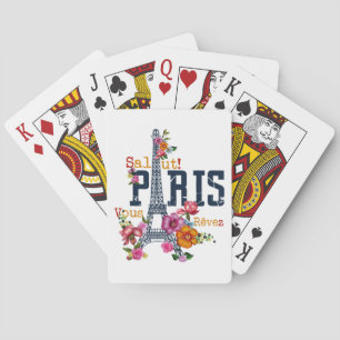 Eiffeltoren Paris T-shirt Salut Bloeiende Paris Fr Pokerkaarten