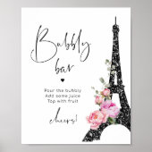 Eiffeltoren paris thema bubbly bar vrijgezellenfee poster (Voorkant)