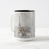 Eiffeltoren Paris Two-Tone Coffee Mok – Frankrijk (Voorkant links)