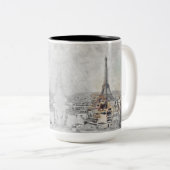 Eiffeltoren Paris Two-Tone Coffee Mok – Frankrijk (Voorkant rechts)