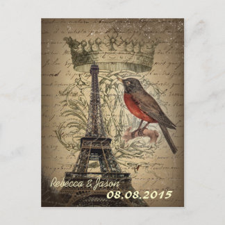  Eiffeltoren Paris Wedding save the date Aankondigingskaart
