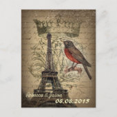  Eiffeltoren Paris Wedding save the date Aankondigingskaart (Voorkant)