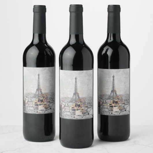 🍷 Eiffeltoren Paris Wijnlabel – Elegant Frans Wijn Etiket (Flessen)