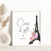 Eiffeltoren paris zwart roze Kaarten en geschenken Poster