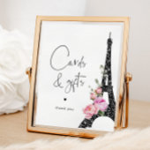 Eiffeltoren paris zwart roze Kaarten en geschenken Poster