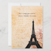 Eiffeltoren Peach bruiloft uitnodiging (Achterkant)