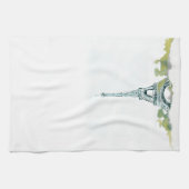 Eiffeltoren Pen en Inktkleurenillustratie Theedoek (Horizontaal)