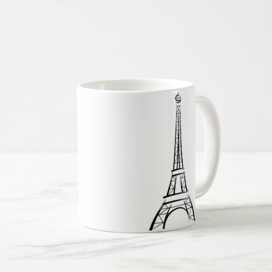 Eiffeltoren penseelstreek koffiemok (Voorkant rechts)