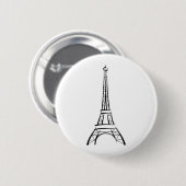 Eiffeltoren penseelstreek ronde button 5,7 cm (Voorkant /achterkant)