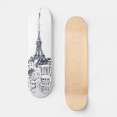 Eiffeltoren Persoonlijk Skateboard (Voorkant)