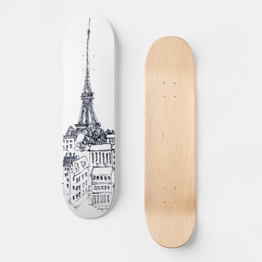Eiffeltoren Persoonlijk Skateboard (Voorkant)