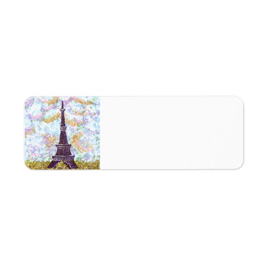 Eiffeltoren Pointillisme hemelgras adresetiketten Etiket (Voorkant)
