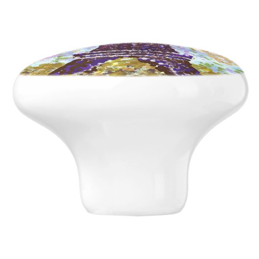 Eiffeltoren - Pointillisme keramische dragerknoppe Keramische Knop (Zijkant)