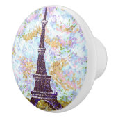 Eiffeltoren - Pointillisme keramische dragerknoppe Keramische Knop (Rechts)
