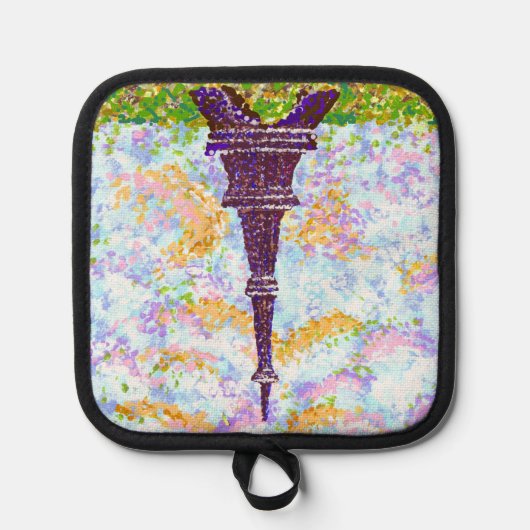 Eiffeltoren Pointillisme Landschap Pot Houder (Voorkant)