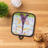 Eiffeltoren Pointillisme Landschap Pot Houder (Top down)