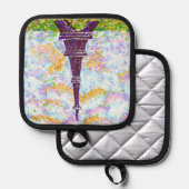 Eiffeltoren Pointillisme Landschap Pot Houder (Voorkant / Achterkant)