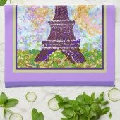 Eiffeltoren Pointillisme Lente Landschap Theedoek (Gevouwen)