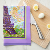 Eiffeltoren Pointillisme Lente Landschap Theedoek (Quarter Fold)