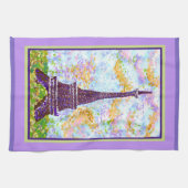 Eiffeltoren Pointillisme Lente Landschap Theedoek (Horizontaal)