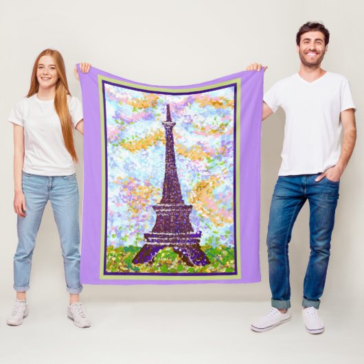 Eiffeltoren Pointillisme Lentelandschap Fleece Deken (In situ)