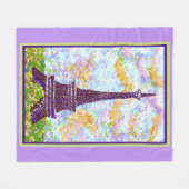 Eiffeltoren Pointillisme Lentelandschap Fleece Deken (Voorkant (Horizontaal))