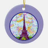 Eiffeltoren Pointillisme Lentelandschap Keramisch Ornament (Voorkant)