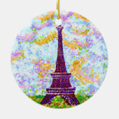 Eiffeltoren Pointillisme Lentelandschap Keramisch Ornament (Achterkant)