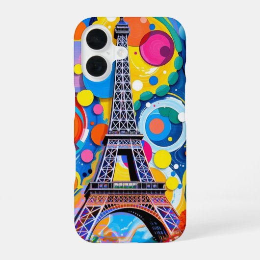 Eiffeltoren Pop Art iPhone 16 Hoesje (Achterkant)