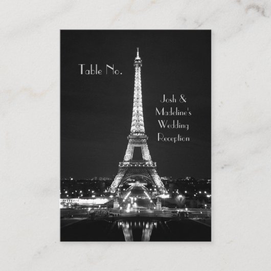Eiffeltoren Receptie Tafelkaarten Plaatskaartje (Voorkant)