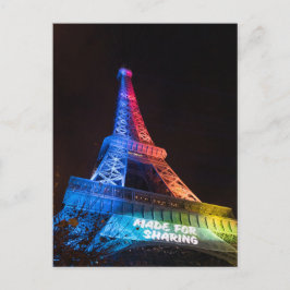 Eiffeltoren regenboog gemaakt om te delen Parijs Briefkaart
