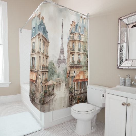 Eiffeltoren regendag Parijs Douchegordijn (In situ)