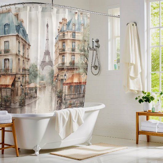Eiffeltoren regendag Parijs Douchegordijn