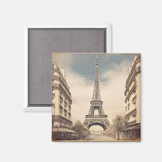 Eiffeltoren Retro Poster Magneet (Voorkant / Achterkant)