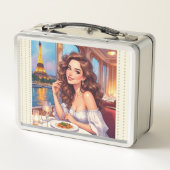 Eiffeltoren, River Seine Romance ,Metal Lunchbox (Achterkant)